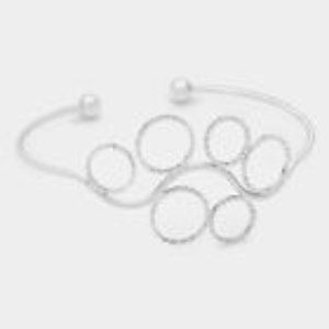 Silver Delicate Textured Twisted Looped Cuff Bracelet NEW!